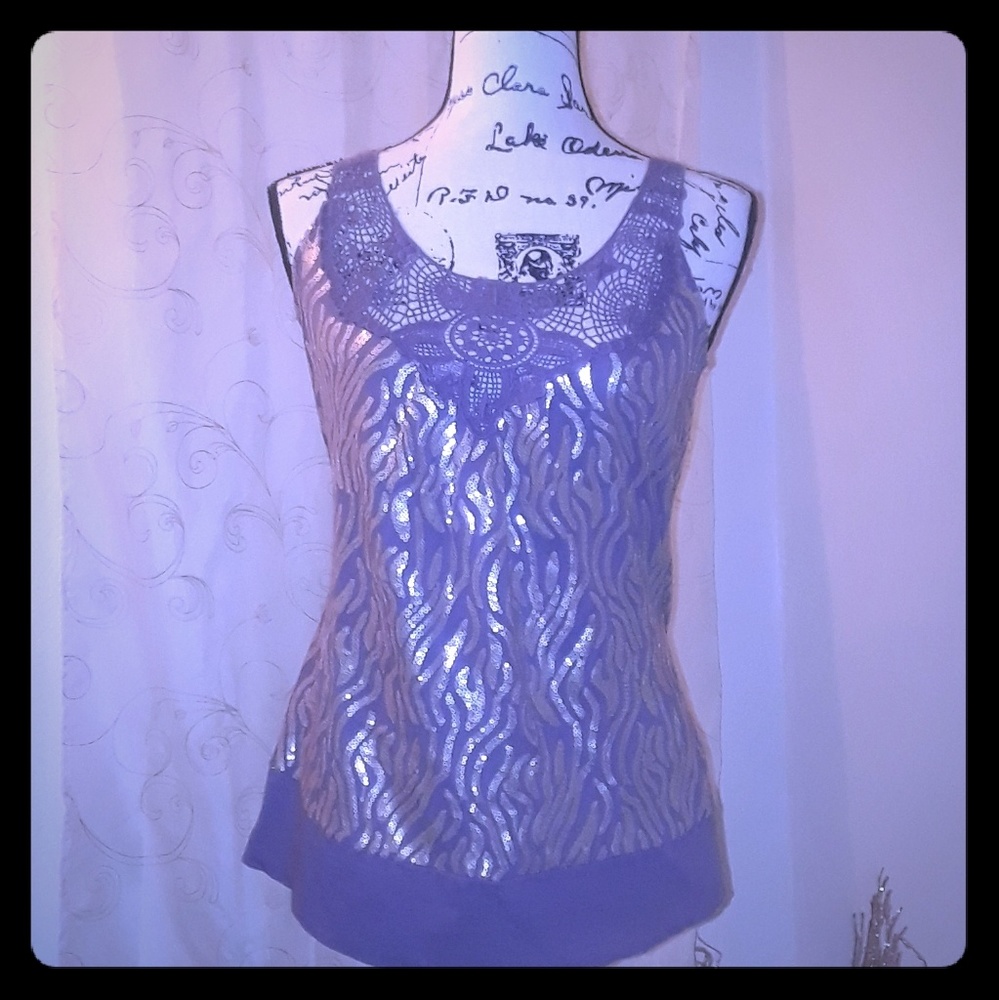Cynthia Rowley Sparkling Sleeveless Top